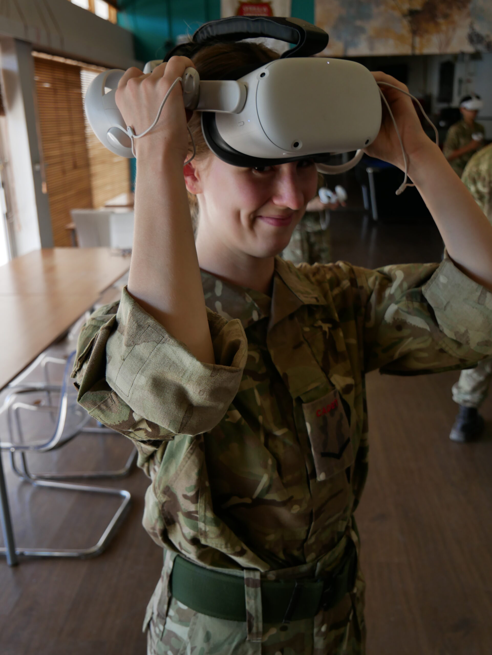 Cadet with a VR headset