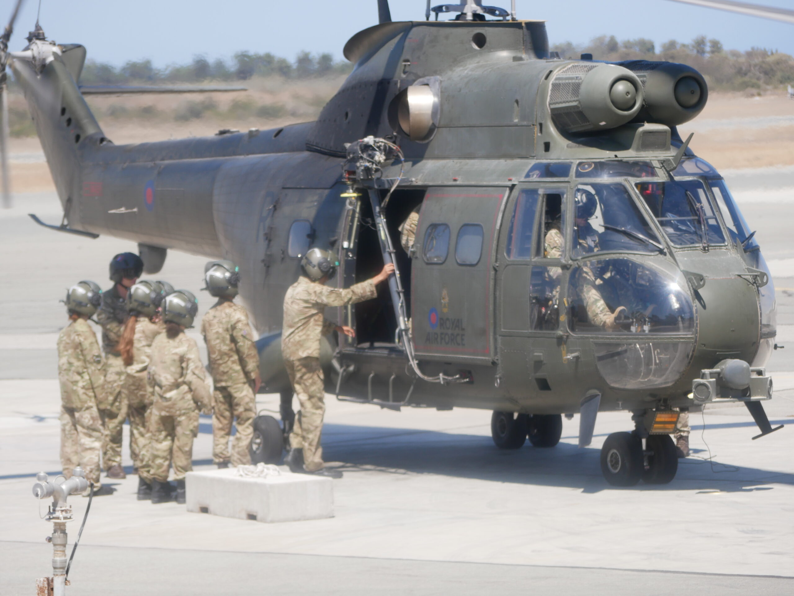 Cadets getting on a helicopter