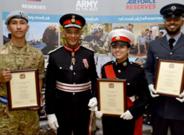 Sir Ken Olisa with Lord-Lieutenant Cadets for 2021