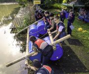 Cadets building a makeshift raft