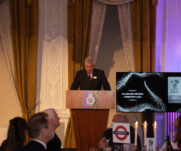 Peter Germain GL RFCA Chief Executive talking at the RAC Club Pall Mall during the Silver ERS 2023 Awards Ceremony