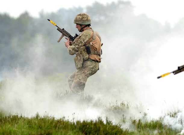 Soldiers in action on an exercise in Wales