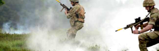 Soldiers in action on an exercise in Wales